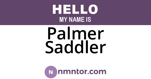 Palmer Saddler