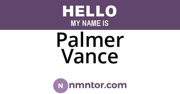 Palmer Vance