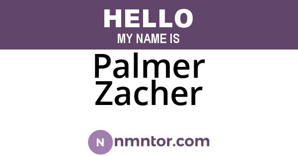 Palmer Zacher