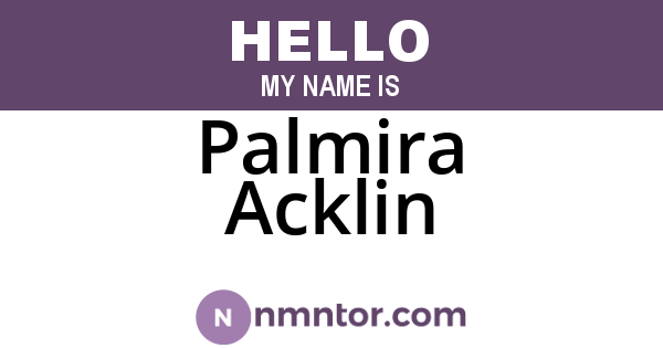 Palmira Acklin