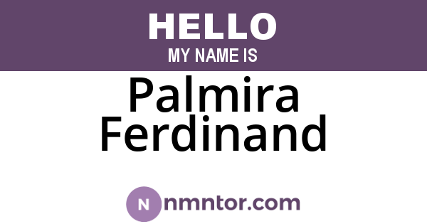 Palmira Ferdinand
