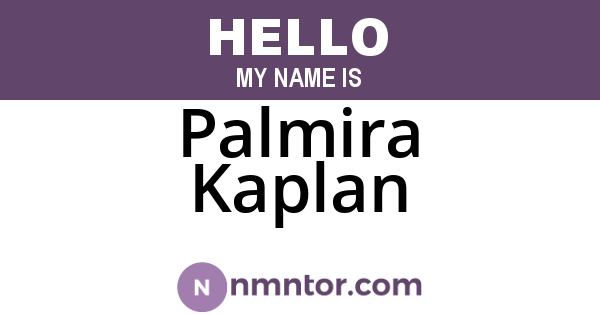 Palmira Kaplan