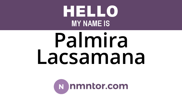 Palmira Lacsamana