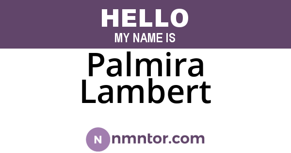 Palmira Lambert