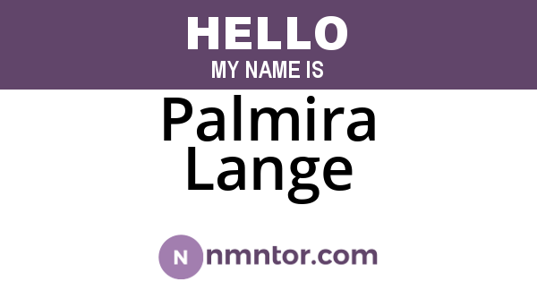 Palmira Lange