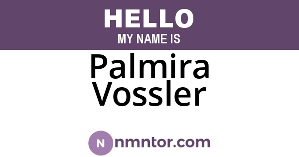 Palmira Vossler