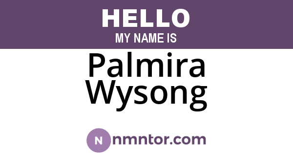 Palmira Wysong