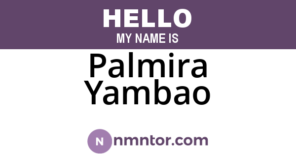 Palmira Yambao