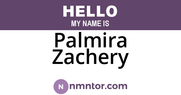 Palmira Zachery