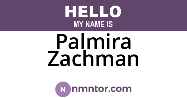 Palmira Zachman