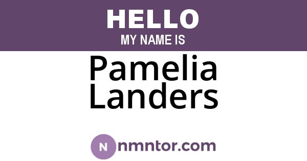 Pamelia Landers