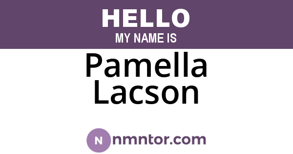 Pamella Lacson