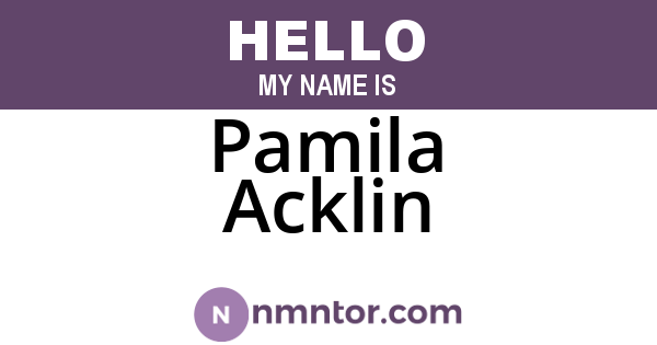 Pamila Acklin