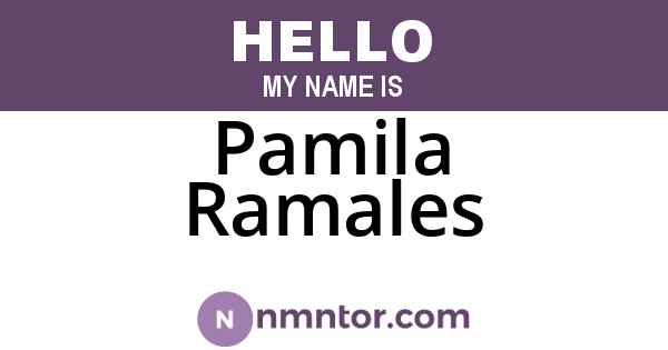 Pamila Ramales