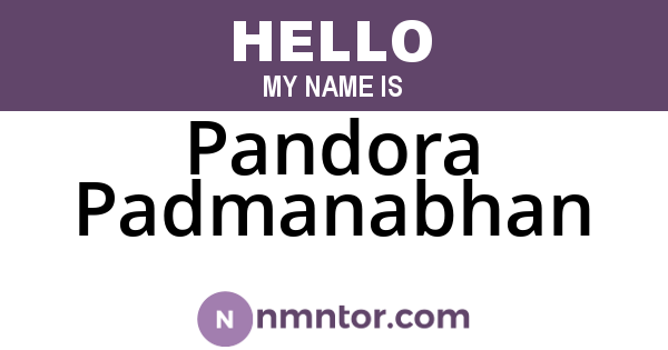 Pandora Padmanabhan