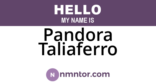 Pandora Taliaferro
