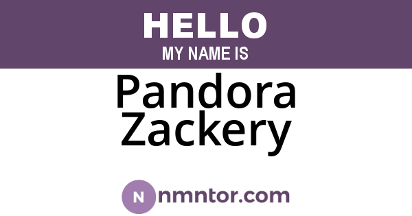 Pandora Zackery