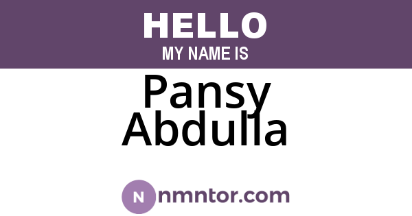 Pansy Abdulla