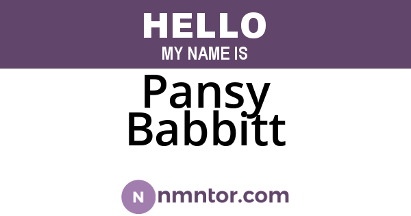Pansy Babbitt