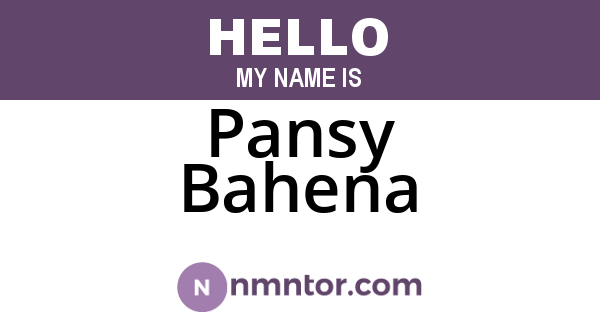 Pansy Bahena