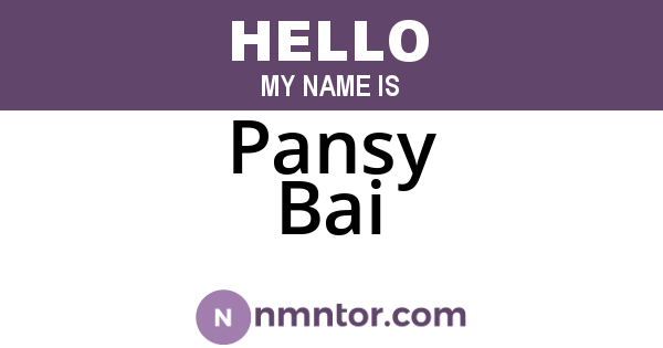 Pansy Bai