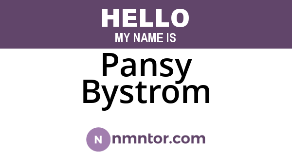Pansy Bystrom