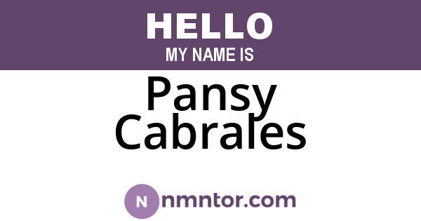 Pansy Cabrales