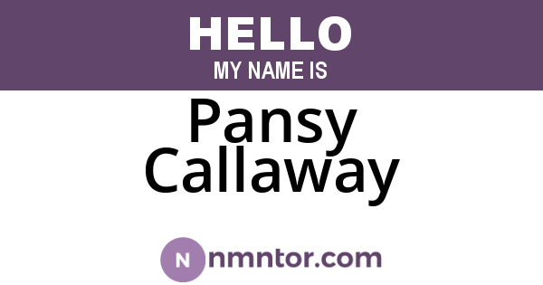Pansy Callaway