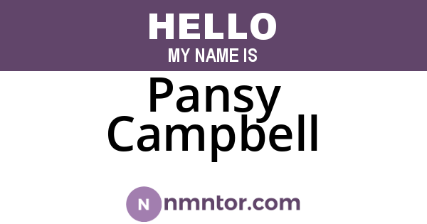 Pansy Campbell