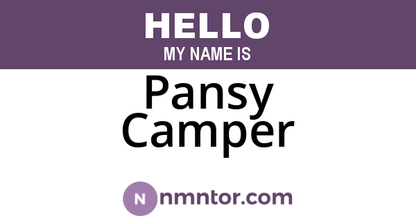 Pansy Camper