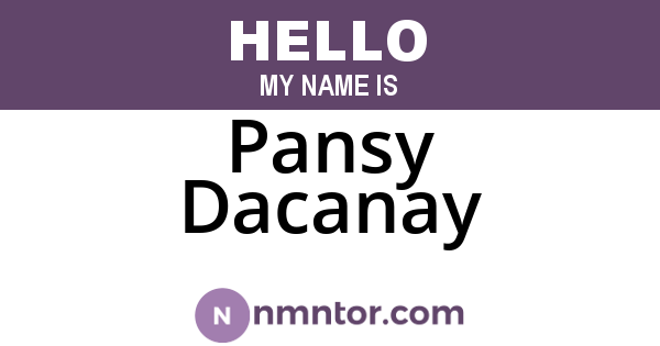 Pansy Dacanay