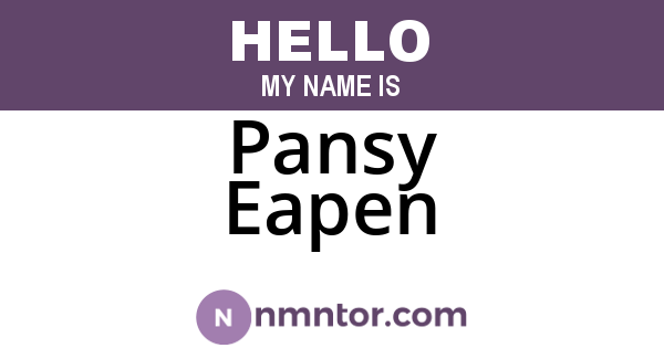 Pansy Eapen