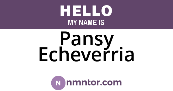 Pansy Echeverria