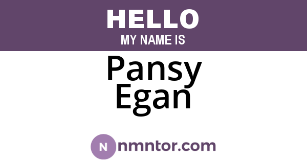 Pansy Egan
