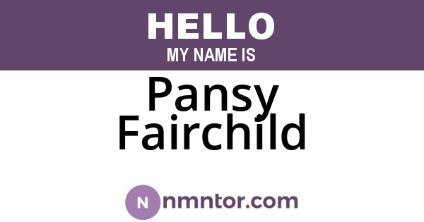Pansy Fairchild