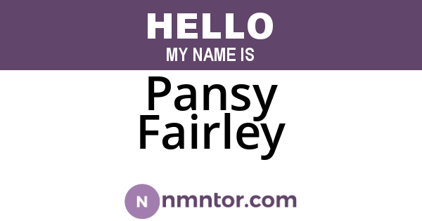 Pansy Fairley
