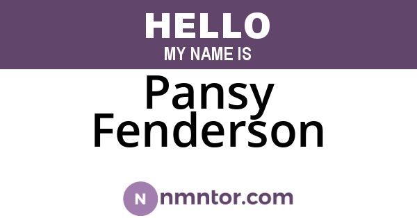 Pansy Fenderson