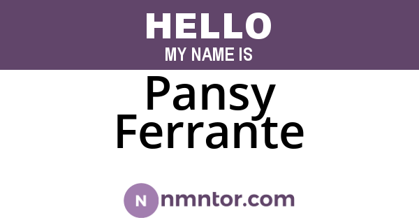Pansy Ferrante
