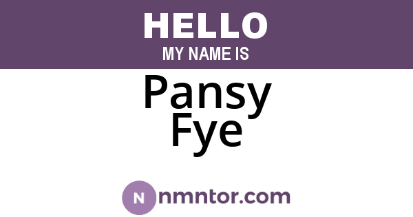 Pansy Fye
