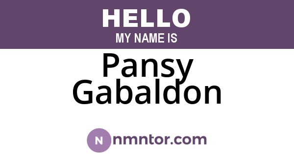 Pansy Gabaldon