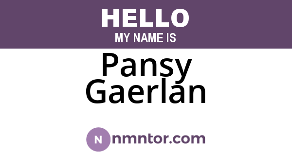 Pansy Gaerlan