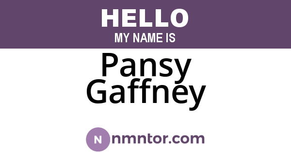 Pansy Gaffney