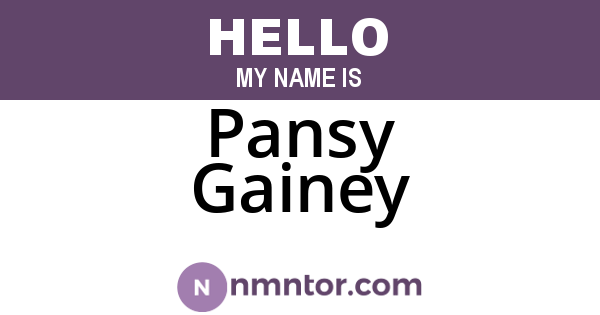 Pansy Gainey