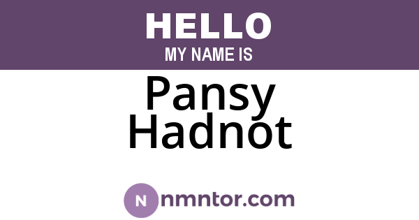 Pansy Hadnot