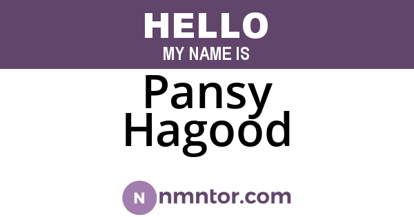 Pansy Hagood