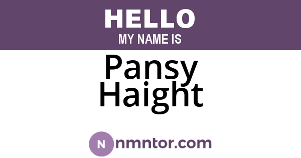 Pansy Haight