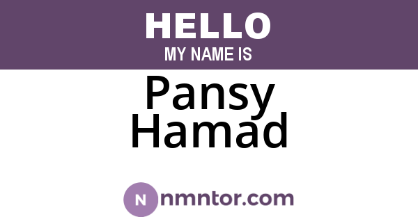 Pansy Hamad