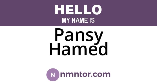 Pansy Hamed