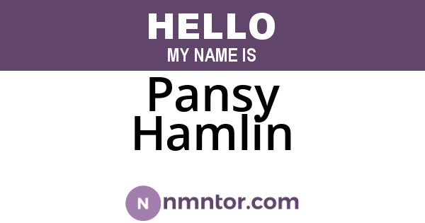 Pansy Hamlin