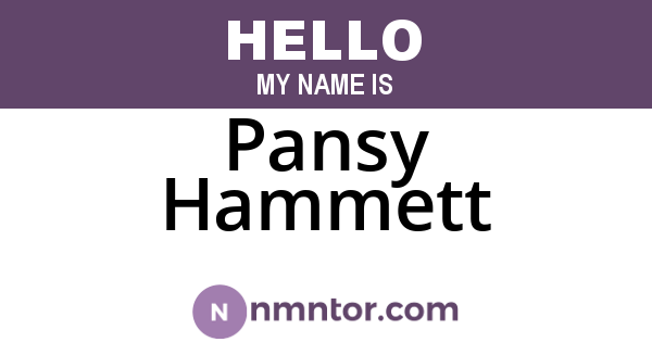 Pansy Hammett
